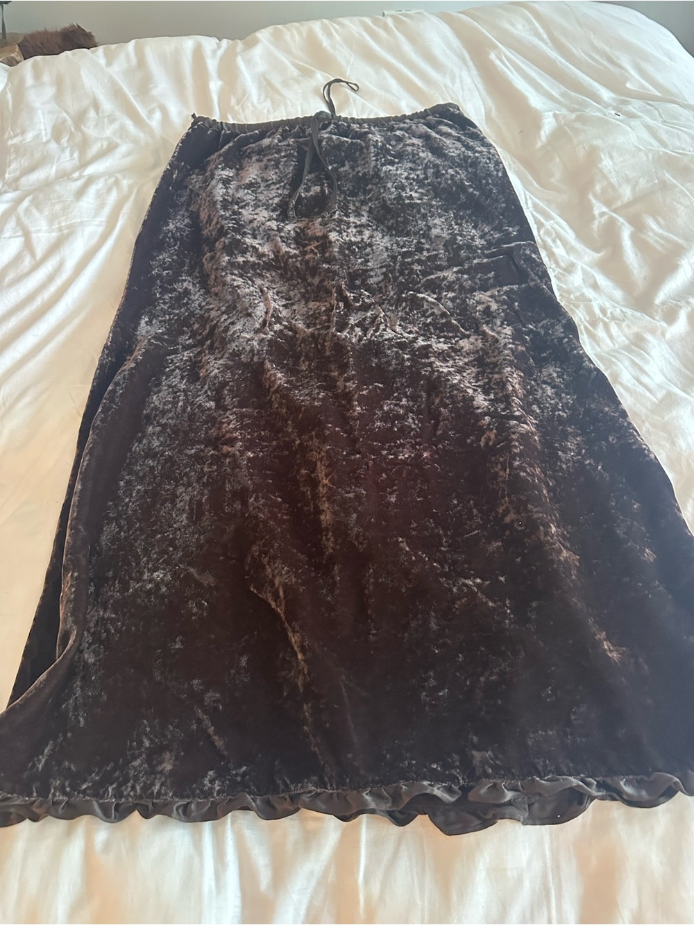 J. Jill Brown Crushed Velvet Maxi Skirt